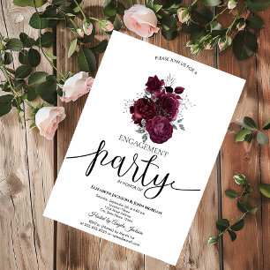 Invitation Fiançailles aux Roses de Bourgogne