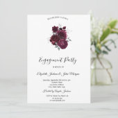 Invitation Fiançailles aux Roses de Bourgogne (Debout devant)