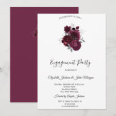 Invitation Fiançailles aux Roses de Bourgogne (Devant / Derrière)