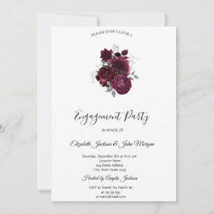 Invitation Fiançailles aux Roses de Bourgogne