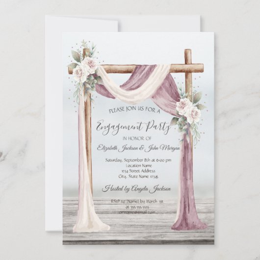 Invitation Fiançailles Beach Arbor (Devant)