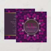Invitation Fiançailles Berry Pink Magic Monogram (Devant / Derrière)