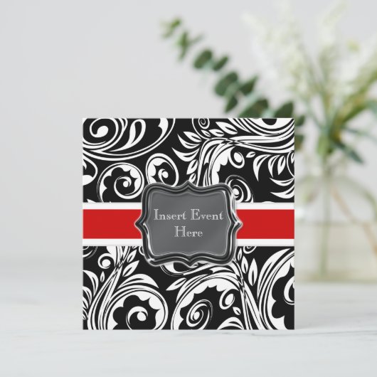 Invitation fiançailles blanc noir (Debout devant)