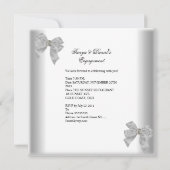 Invitation fiançailles  Blanc Revêtement Argent Re (Dos)