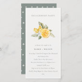 Invitation Fiançailles botanique minimal Lemon Boh (Devant / Derrière)