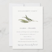 Invitation Fiançailles botanique simple d'Eucalyptus (Devant)