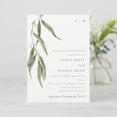 Invitation Fiançailles botanique simple d'Eucalyptus (Debout devant)