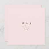 Invitation Fiançailles Carré moderne et élégant et simple (Devant / Derrière)