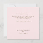 Invitation Fiançailles Carré moderne et élégant et simple (Dos)