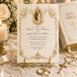 Invitation Fiançailles catholiques de Marie et Joseph Mariage