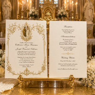 Invitation Fiançailles catholiques de Marie et Joseph Mariage