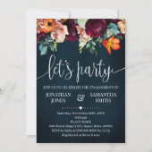 Invitation Fiançailles Célébration Fleurs de vin Mariage de l (Devant)