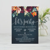 Invitation Fiançailles Célébration Fleurs de vin Mariage de l (Debout devant)