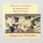 Invitation Fiançailles Cherry Blossoms (Devant / Derrière)