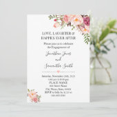 Invitation Fiançailles chic chic boho rose romantique (Debout devant)
