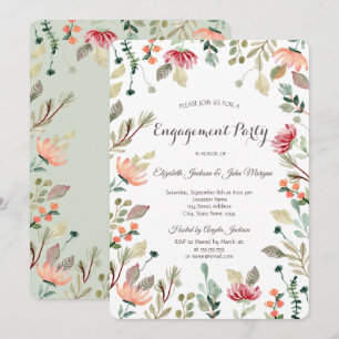 Invitation Fiançailles Chic Wildflower