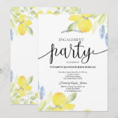 Invitation Fiançailles citrons aquarelles (Devant / Derrière)