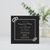 Invitation Fiançailles Classy Diamond Mariage Argent (Debout devant)