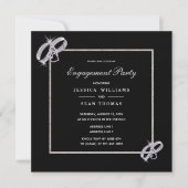 Invitation Fiançailles Classy Diamond Mariage Argent (Devant)