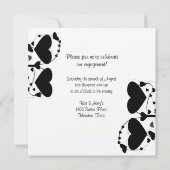 Invitation Fiançailles Coeurs et perles (Dos)