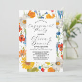 Invitation Fiançailles Couples Douche Florales d'été (Debout devant)