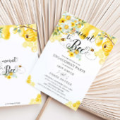 Invitation Fiançailles d'abeilles Floral Jaune Miel