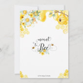 Invitation Fiançailles d'abeilles Floral Jaune Miel (Dos)