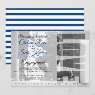 Invitation Fiançailles d'amour - Bleu - Créez votre propre