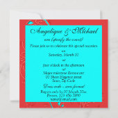 Invitation Fiançailles d'anniversaire du mariage bleu rouge (Dos)