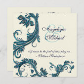 Invitation fiançailles d'anniversaire du mariage de la crème  (Devant / Derrière)