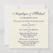 Invitation fiançailles d'anniversaire du mariage de la crème  (Dos)