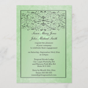 Invitation fiançailles d'anniversaire du mariage gris vert