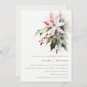 Invitation Fiançailles d'aquarelle de la feuille de fruits de (Devant / Derrière)