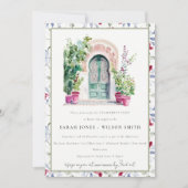 Invitation Fiançailles d'aquarelle de porte marocaine tropica (Devant)