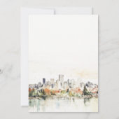 Invitation Fiançailles d'aquarelle Portland Oregon Skyline (Dos)