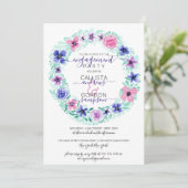 Invitation Fiançailles d'aquarelle rose violet (Debout devant)