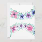 Invitation Fiançailles d'aquarelle rose violet (Dos)