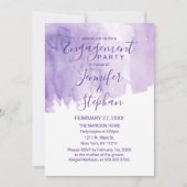 Invitation Fiançailles d'aquarelle violet (Devant)
