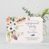 Invitation Fiançailles de Boho Floral Fall (Debout devant)