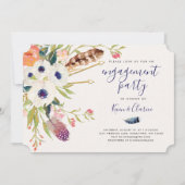 Invitation Fiançailles de Boho Floral Fall (Devant)