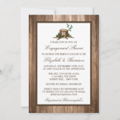 Invitation Fiançailles de bois de Monogramme rustique Country (Devant)