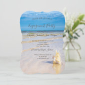 Invitation Fiançailles de bord de mer de Beach Waves (Debout devant)