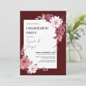 Invitation Fiançailles de cadre Fleurs d'automne (Debout devant)