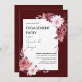 Invitation Fiançailles de cadre Fleurs d'automne (Devant / Derrière)
