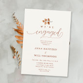 Invitation Fiançailles de calligraphie douce de la feuille d'