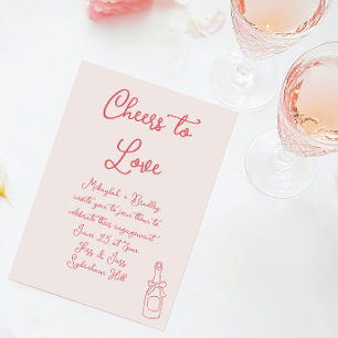 Invitation Fiançailles de champagne tiré à la main