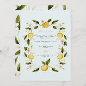 Invitation Fiançailles de citron méditerranéen mod (Devant / Derrière)