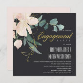 INVITATION FIANÇAILLES DE COULEUR D'EAU DE BUNCH BLACK BLUSH  (Devant / Derrière)