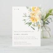 Invitation Fiançailles  de  de Rose d'aquarelle jaune (Debout devant)