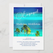 Invitation Fiançailles de destination Océan Tropical Bleu (Dos)